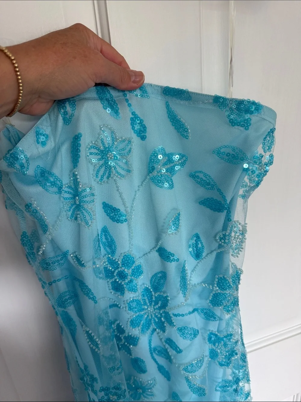 Peppermayo Moorey Beaded Mini Dress Aqua Blue - Picture 9 of 9